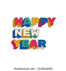 new year card colourful vector graphic