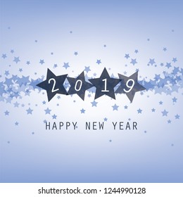 New Year Card, Cover or Background Template - 2019