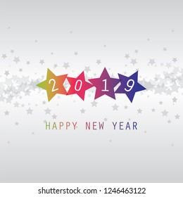 Plantilla de tarjeta de Año Nuevo, portada o fondo - 2019