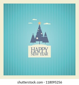New Year card design template.