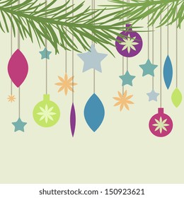 New year card with different toys
