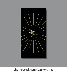 New Year Card Firework Black Theme