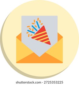 Icono de estilo de círculo plano de tarjeta de año Nuevo