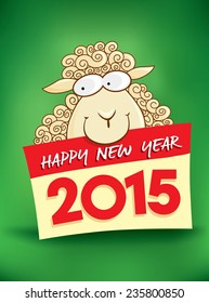  new year card with funny sheep