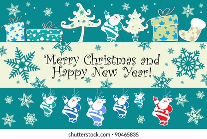 New Year card (Happy New Year and Merry Christmas)