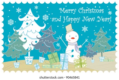New Year card (Happy New Year and Merry Christmas)
