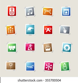 New year card icons for web