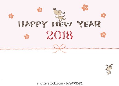  New Year card illustration for year of the dog