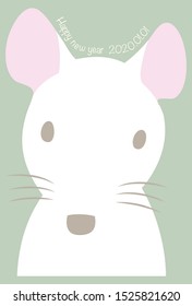 New year card illustration of mouse face.