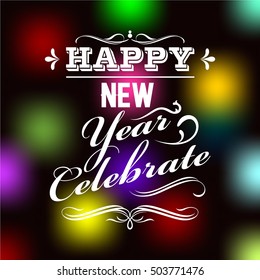 New year card with lettering