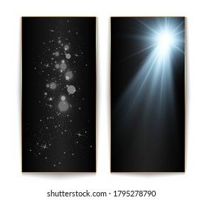 
New year card of modern design with effects on transparent background.