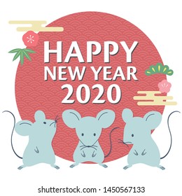 new year card with mouse