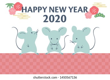 new year card with mouse