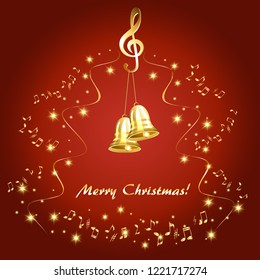 New year card with music background