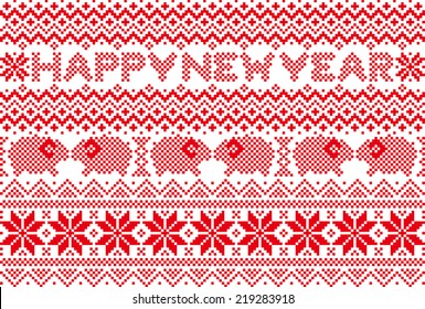 new year card with nordic pattern.