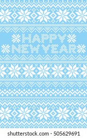 new year card with nordic pattern.