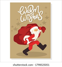 New Year card with Santa Claus