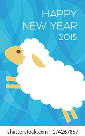 New year card with sheep / vector illustration