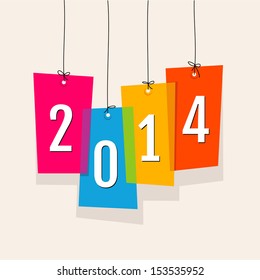 New Year card with shopping labels