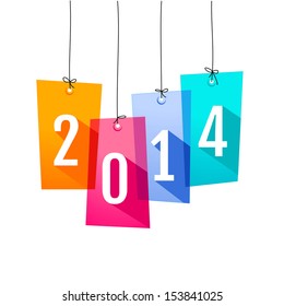 New Year card with shopping labels 