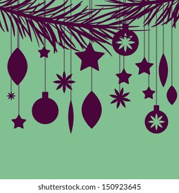 New year card silhouette frame