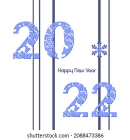 New Year card. Simple 2022 design. Happy New Year