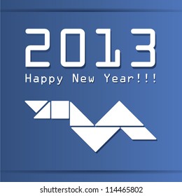 New year card with snake