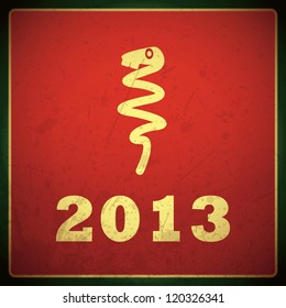 New year card with snake