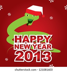 New Year Card with a snake