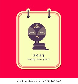 New year card with snake (vector version)