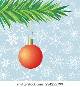 New year card with snow pattern