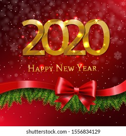 New Year Card With Snowflake and Text With Gradient Mesh, Vector Illustration