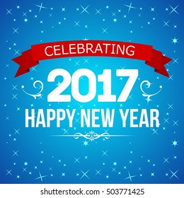 New year card with a starry background