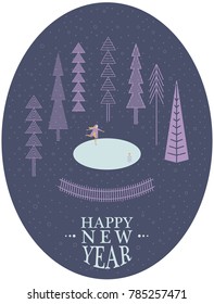 New year card. Stock vector.