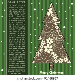 New year card with tree
