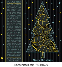 New year card with tree