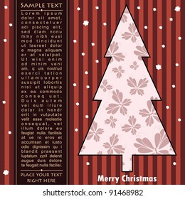 New year card with tree