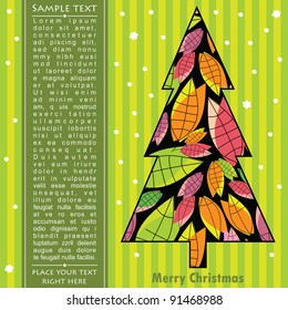 New year card with tree