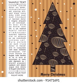 New year card with tree