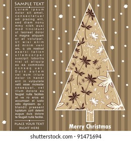 New year card with tree