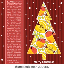 New year card with tree