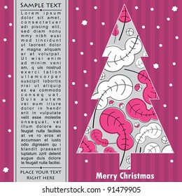 New year card with tree