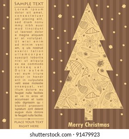 New year card with tree