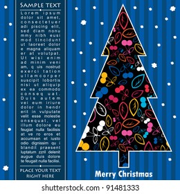 New year card with tree