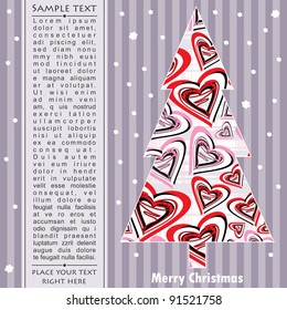 New year card with tree