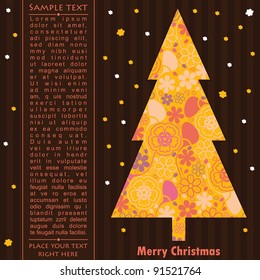 New year card with tree