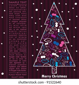 New year card with tree