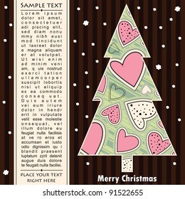 New year card with tree