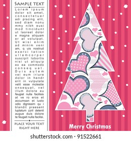 New year card with tree