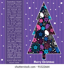New year card with tree